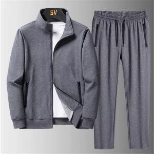 Mens Oversized Tracksuit 2 Piece Casual Pants Jacket Sweatsuit Lightweight Set